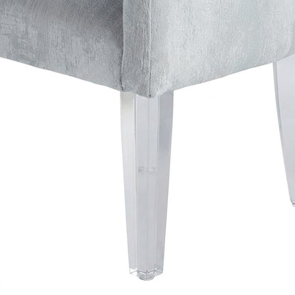 Rayon-Upholstered Vanity Chair with Acrylic Legs for Bedroom or Dressing Table