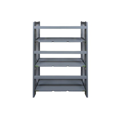 3-Shelf Folding Stackable Bookcase 27.5" Wide, Slate Gray