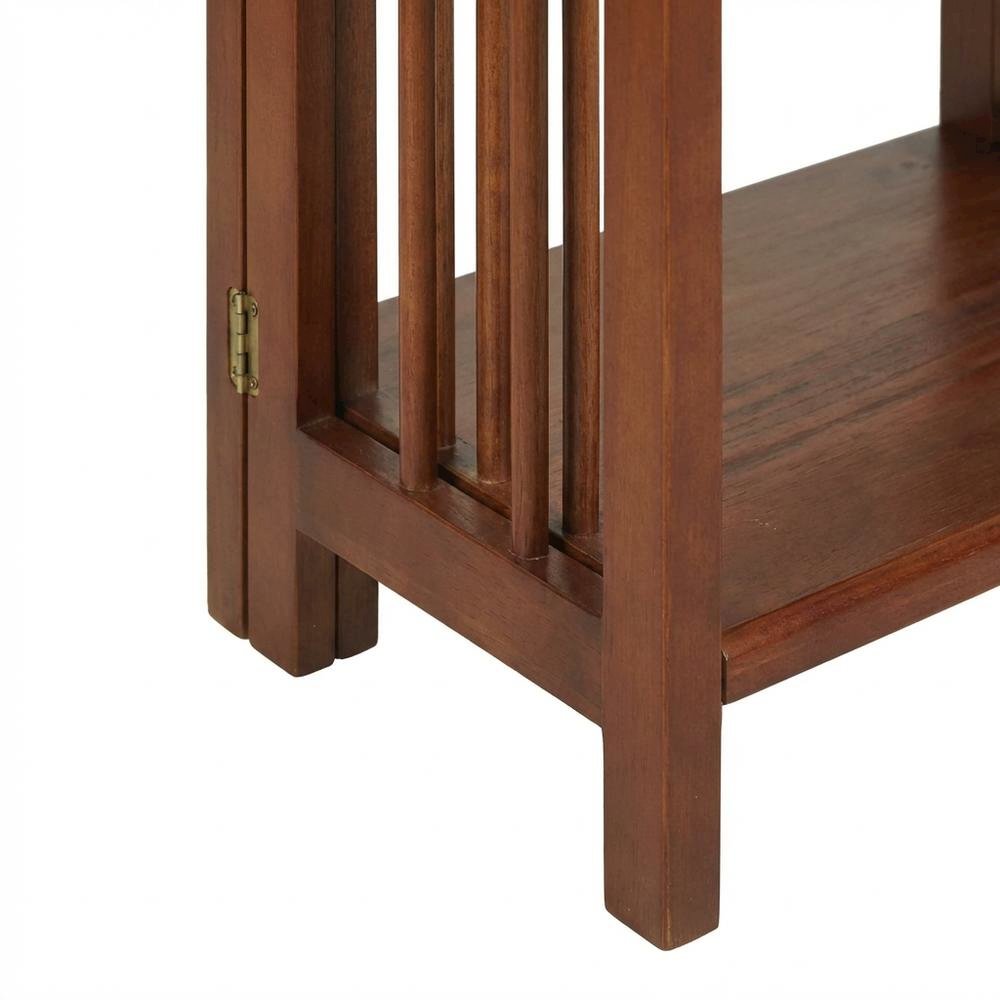 Wooden Bookcase with Open Shelves and Classic Design for Living Room Storage