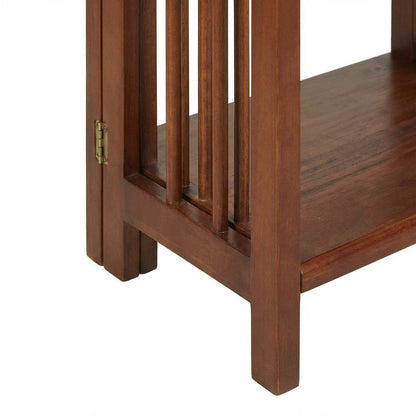 Wooden Bookcase with Open Shelves and Classic Design for Living Room Storage
