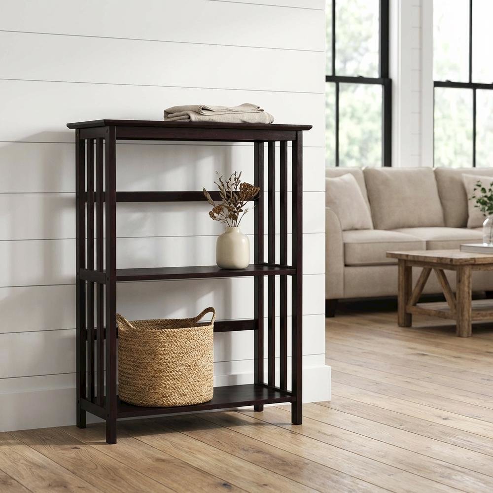 Wooden Bookcase with 29.5-inch Width and Open Shelving Design