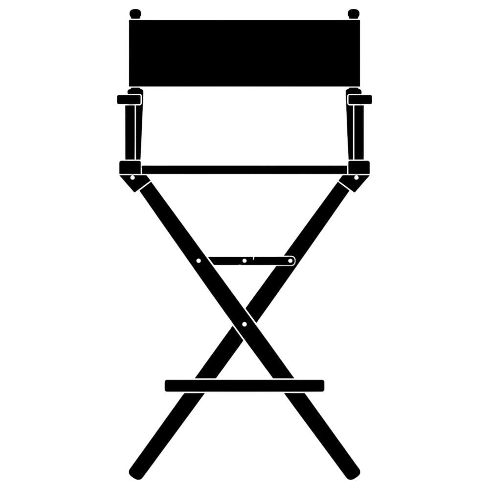 Black Extra-Wide Director's Chair, Black Frame, 30-Inch Bar Height