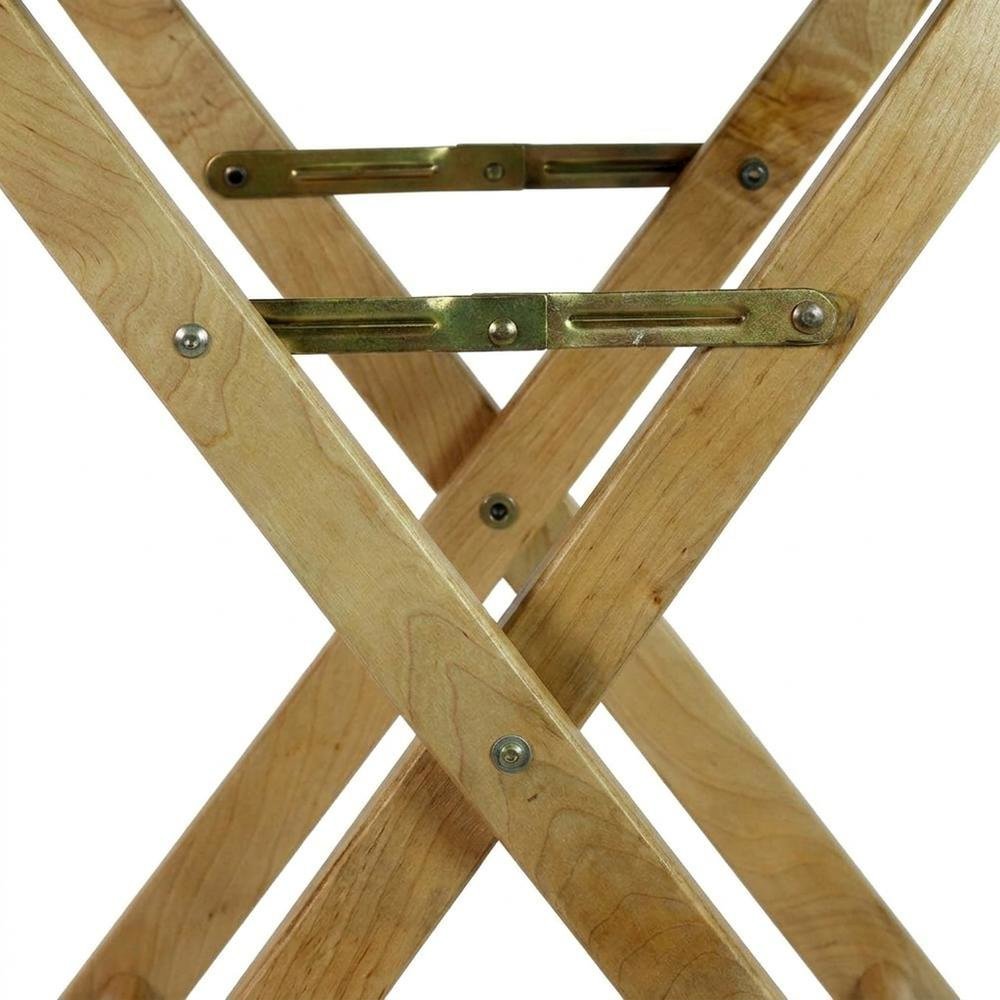 Gray Director's Chair, Natural Wood Frame, 30-Inch Bar Height