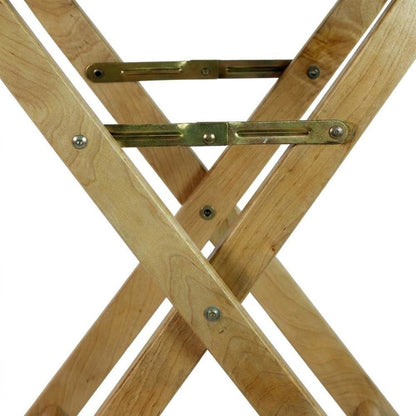 Gray Director's Chair, Natural Wood Frame, 30-Inch Bar Height