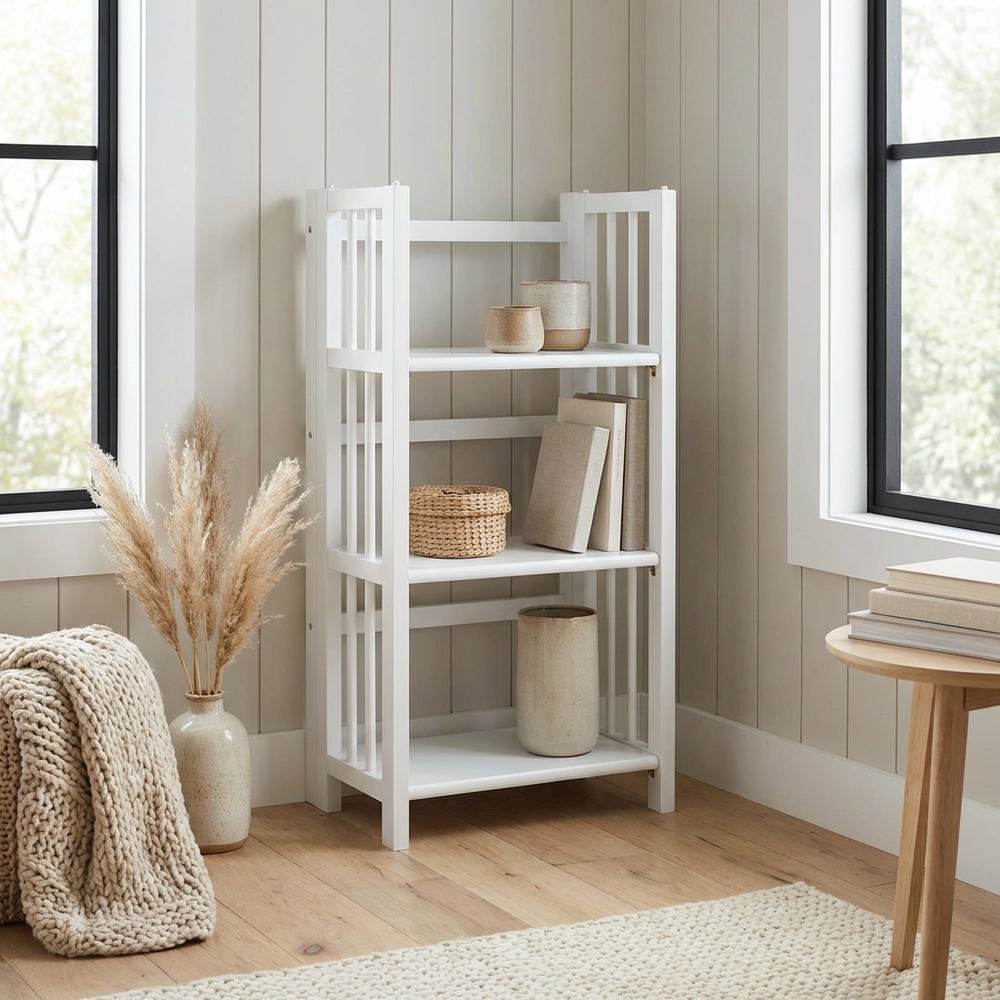 Wooden Bookcase in Warm Brown with Adjustable Shelves and Sturdy Construction
