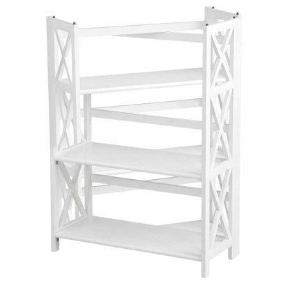Wooden Bookcase in Natural Finish with 3 Shelves and Sturdy Construction