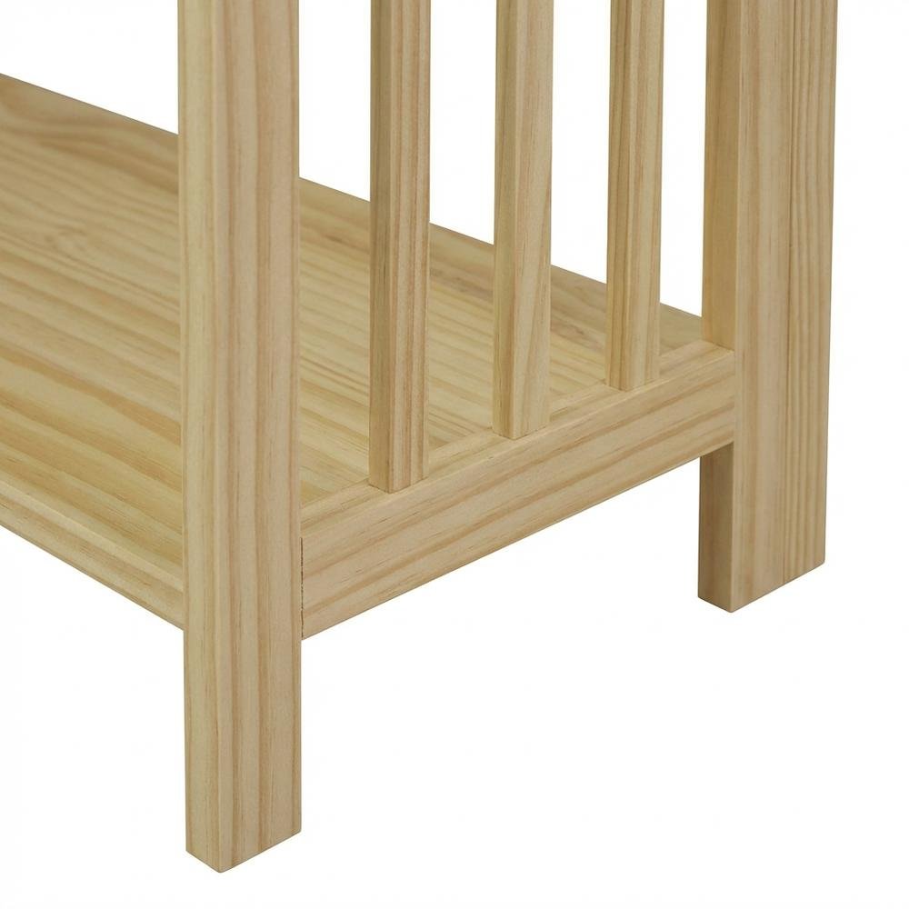 Wood-finish folding bookcase with 4 shelves and 50 lb capacity
