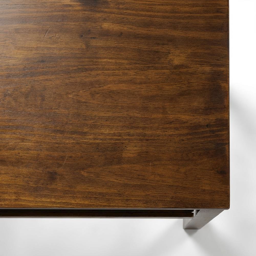 Wooden Folding Desk with Pull-Out in Warm Brown for Compact Workspace