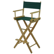 Green Extra-Wide Director's Chair, Natural Frame, 30-Inch Bar Height
