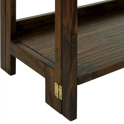 Wooden bookcase with open shelving for storage and display