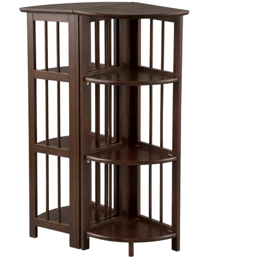 Wooden Bookcase with 4 Shelves, Sturdy Storage for Living Room