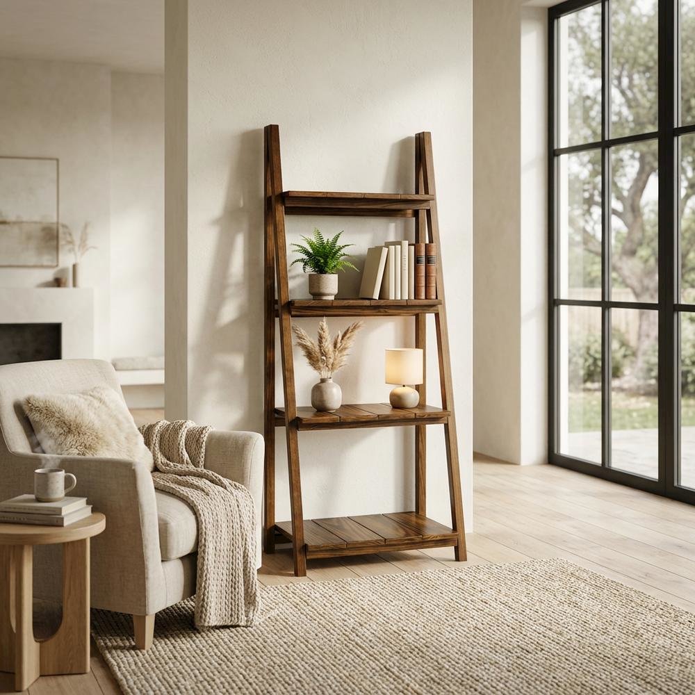 Wooden Bookcase in light finish with open shelving for Home Office Storage