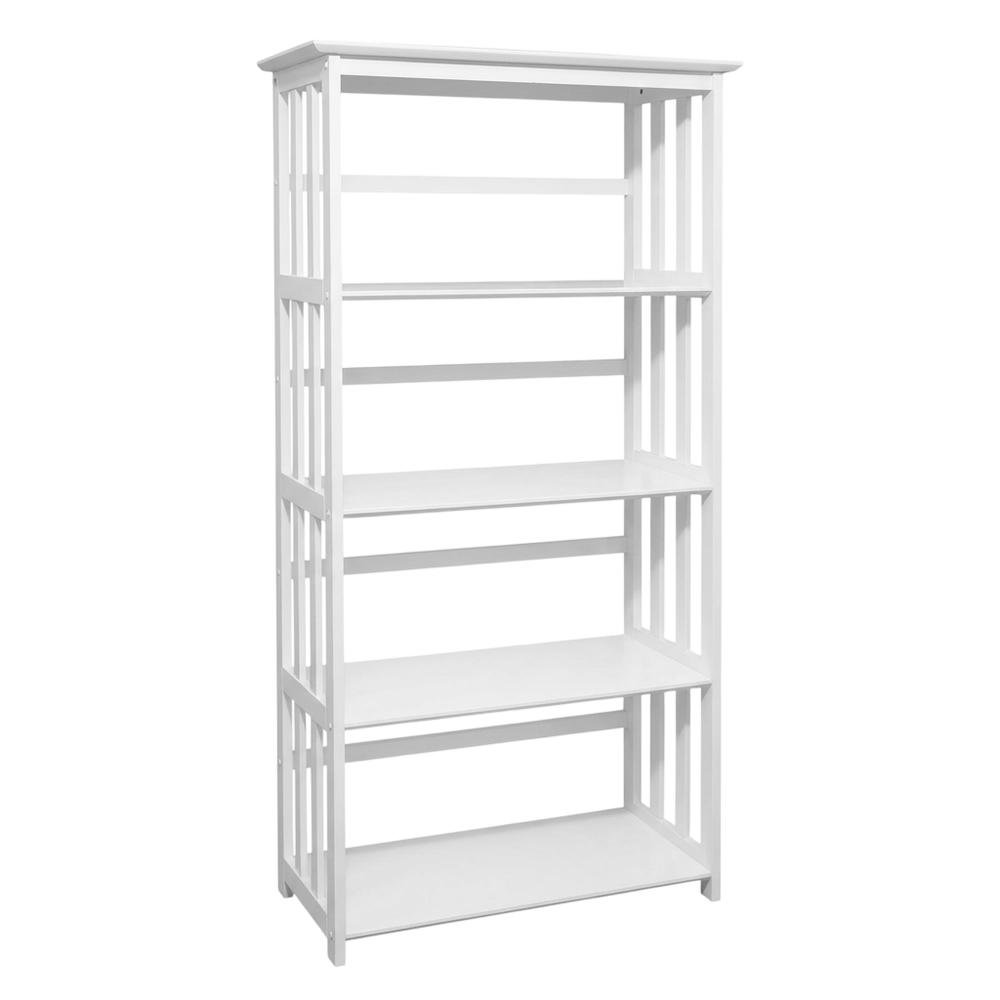 Wooden Bookcase with 5 Shelves and Sturdy Storage Organizer