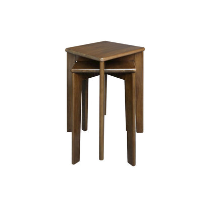 100% American Hardwood Square Stackable Stool 2-Pc Set