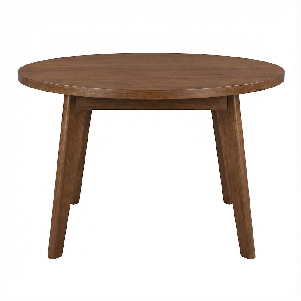 Round Coffee Table Sweet Oak with Solid American Gum Wood and Sturdy Base