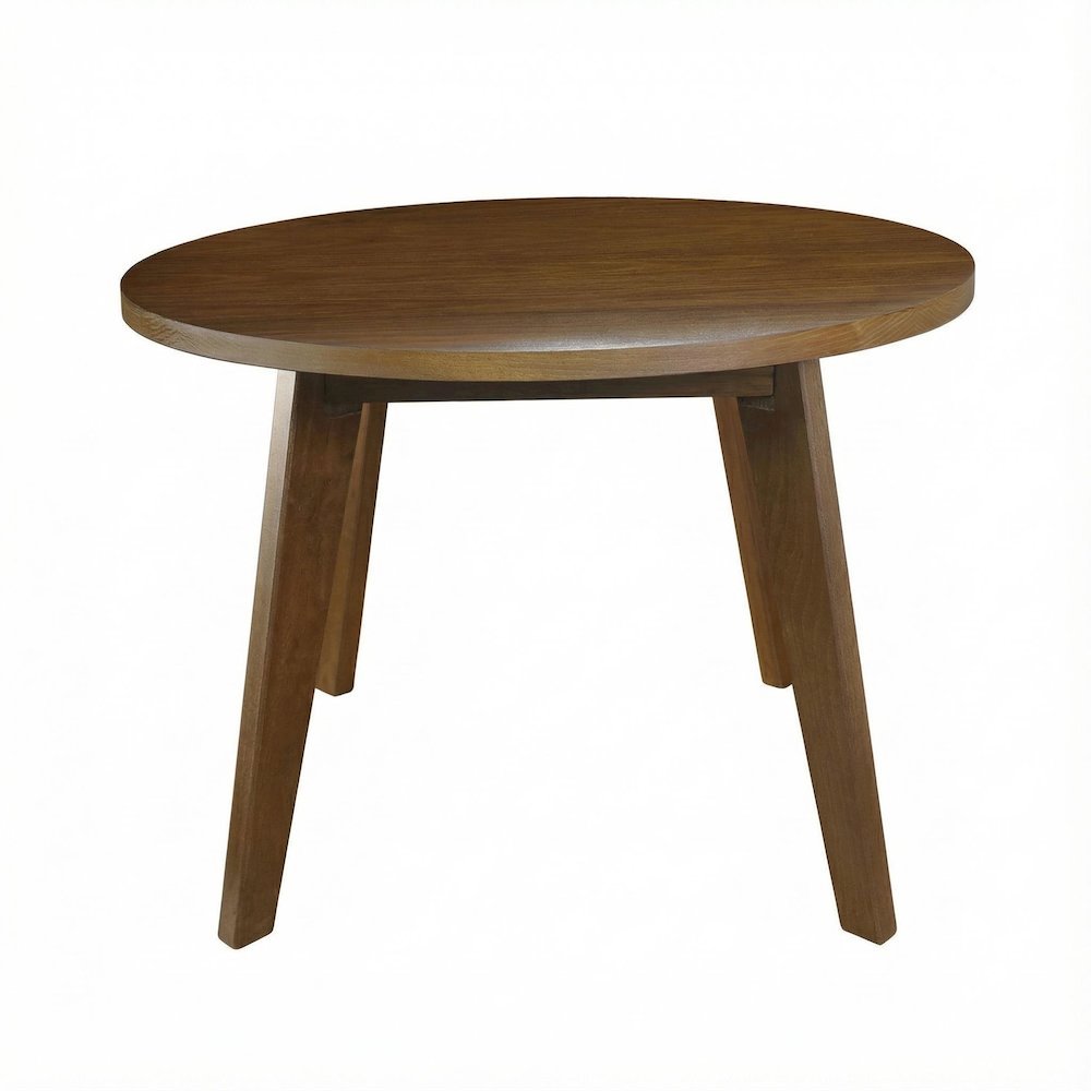 Walnut Round Coffee Table with Solid American Gum Top and Durable Base