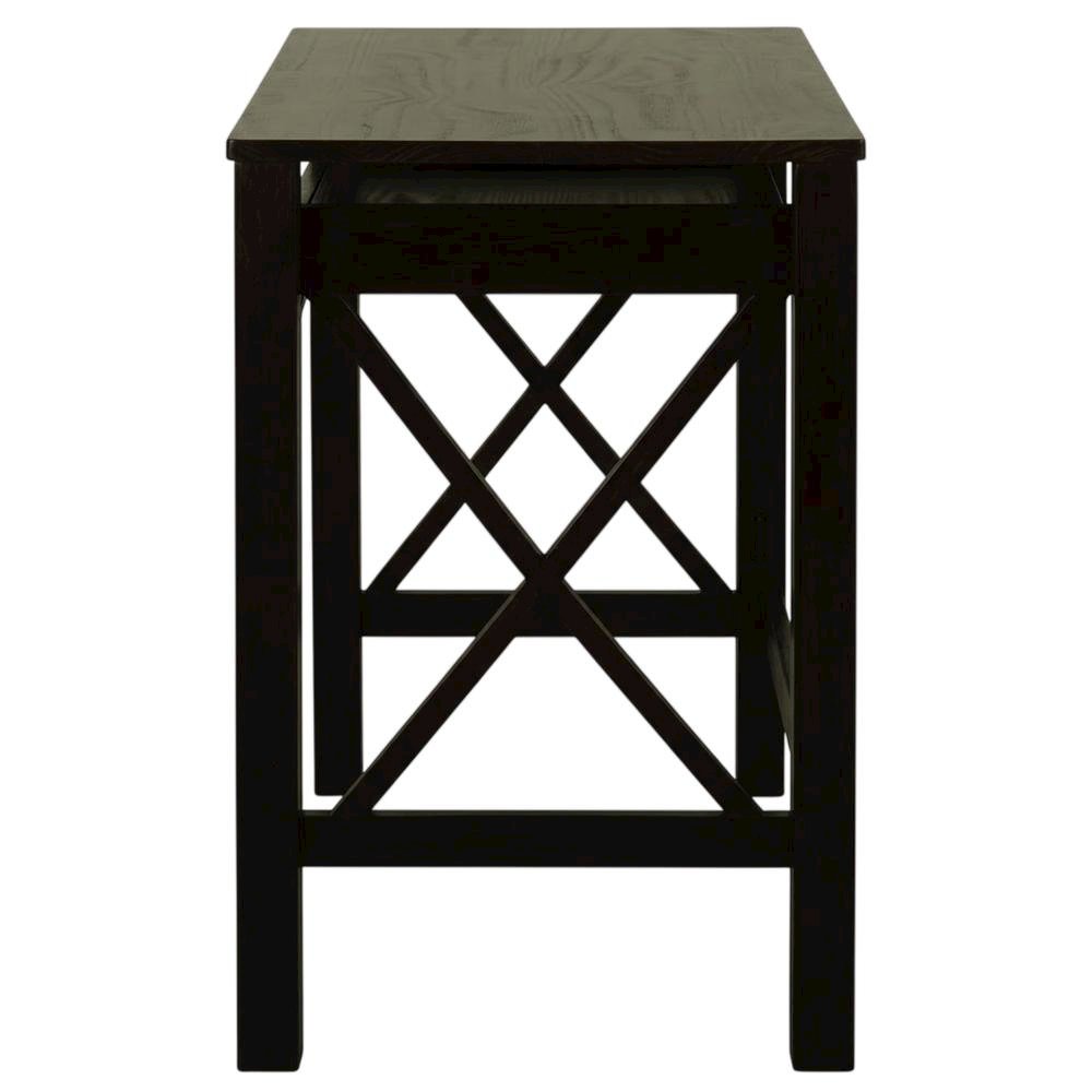 Espresso Folding Desk with Pull-Out Surface and Compact Design