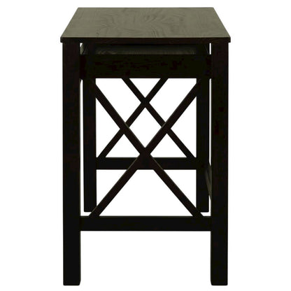 Espresso Folding Desk with Pull-Out Surface and Compact Design