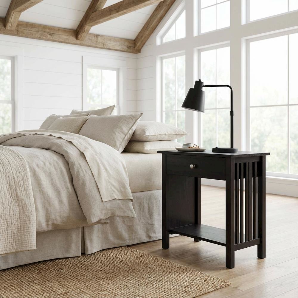 Espresso Nightstand with Usb Port and Modern Design