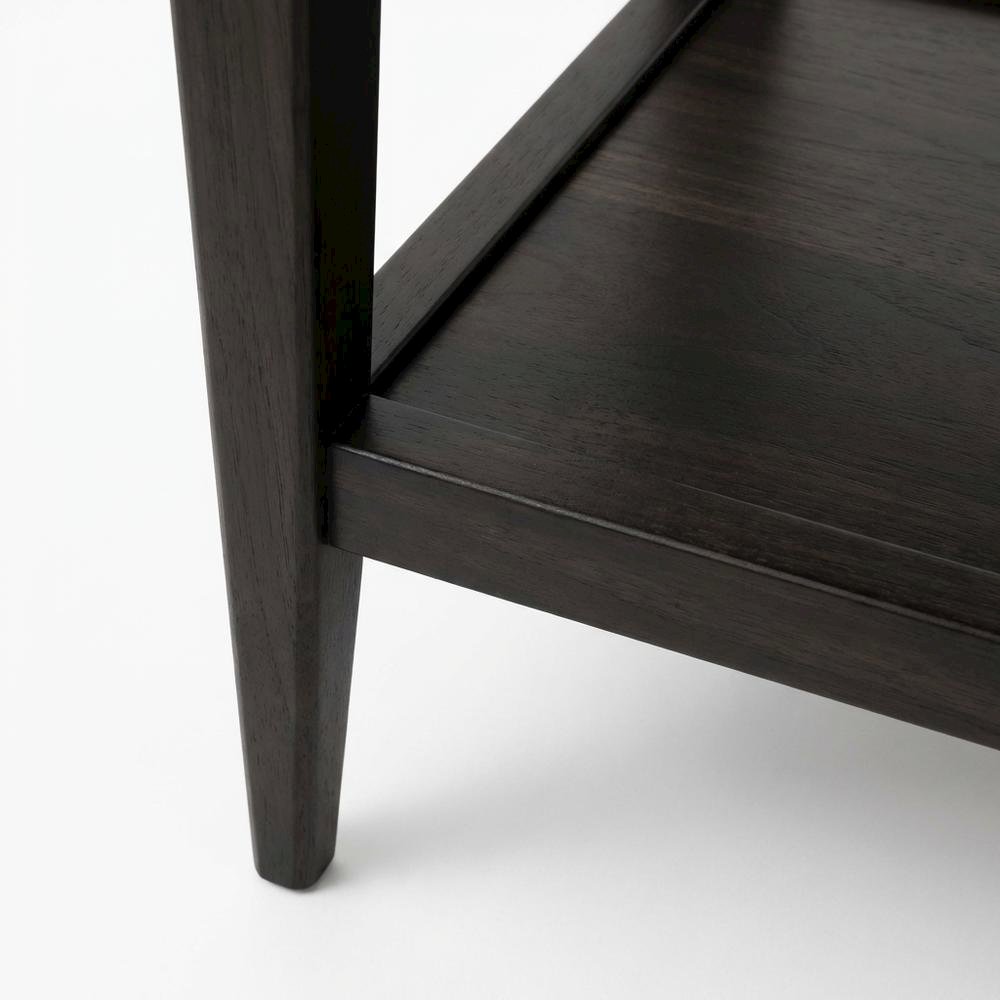 Walnut Black Nightstand with Usb Port for Bedroom Storage and Modern Style