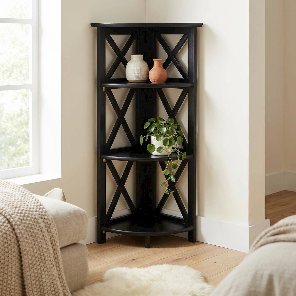 Wooden Bookcase in natural finish with 5 shelves for home storage
