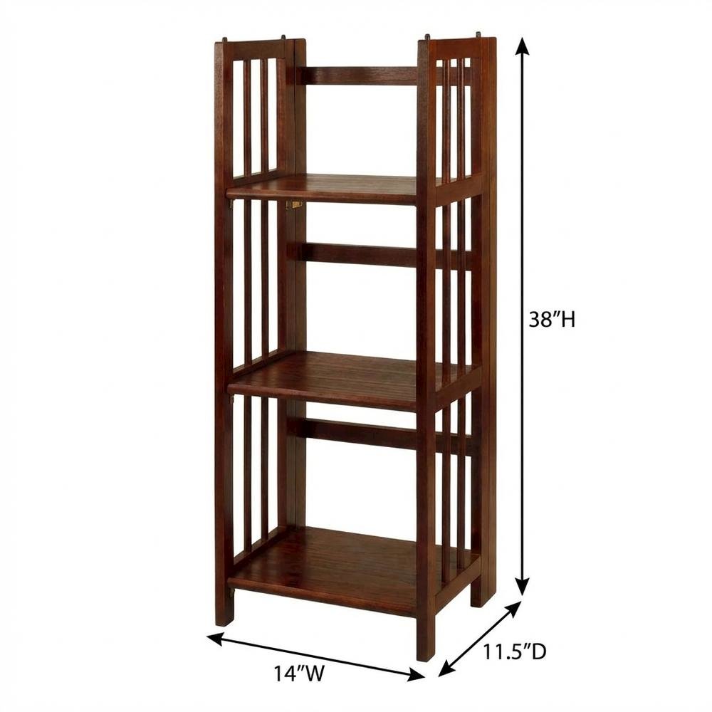 Wooden Bookcase with Open Shelves and Stable Construction for Living Room