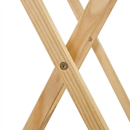 Brown Wooden 5pcs Folding Tables Set with Stand – TV Trays Set of 4
