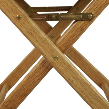 Black Director's Chair, Natural Wood Frame, 18-Inch Seat Height