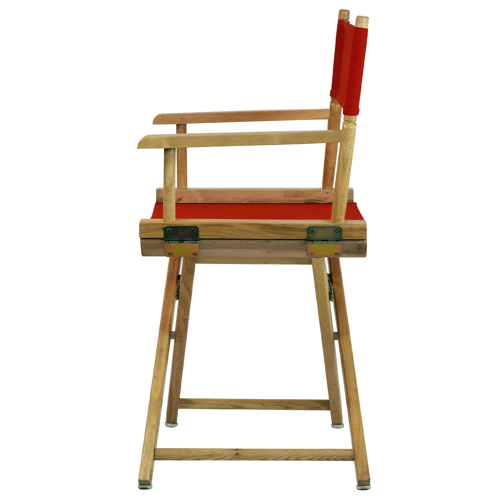 18" Director's Chair Natural Frame-Red Canvas