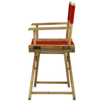 18" Director's Chair Natural Frame-Red Canvas