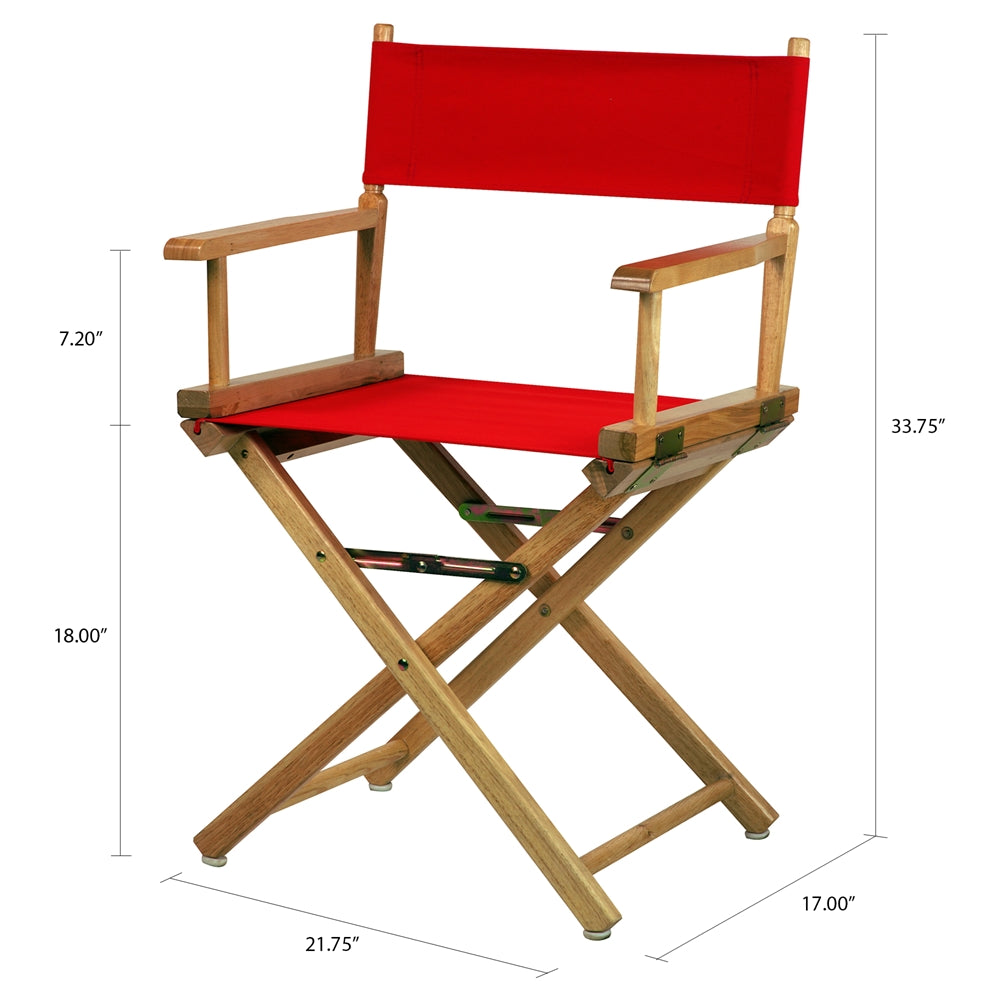 18" Director's Chair Natural Frame-Red Canvas