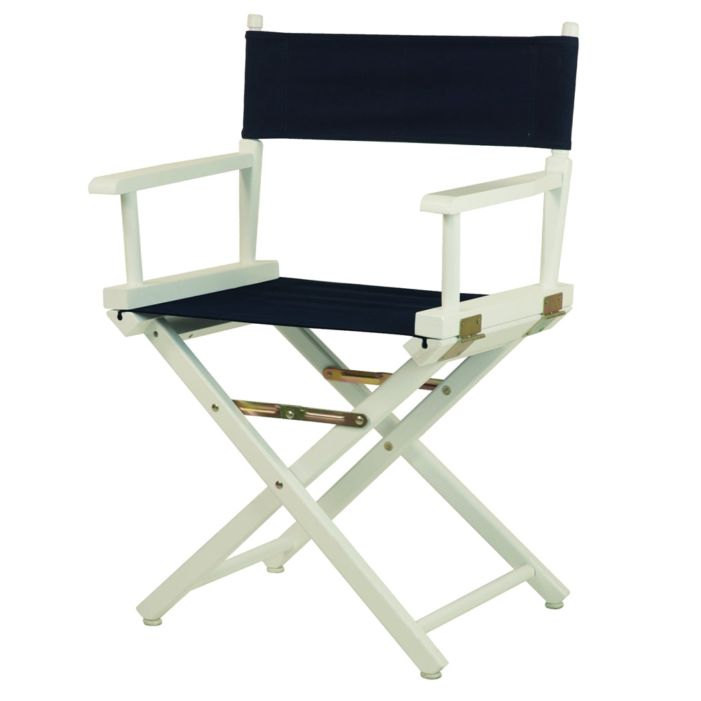 18" Director's Chair White Frame-Navy Blue Canvas