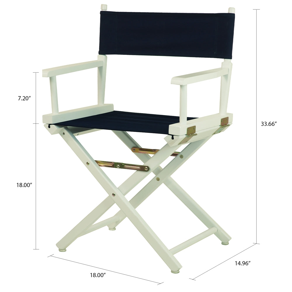 18" Director's Chair White Frame-Navy Blue Canvas