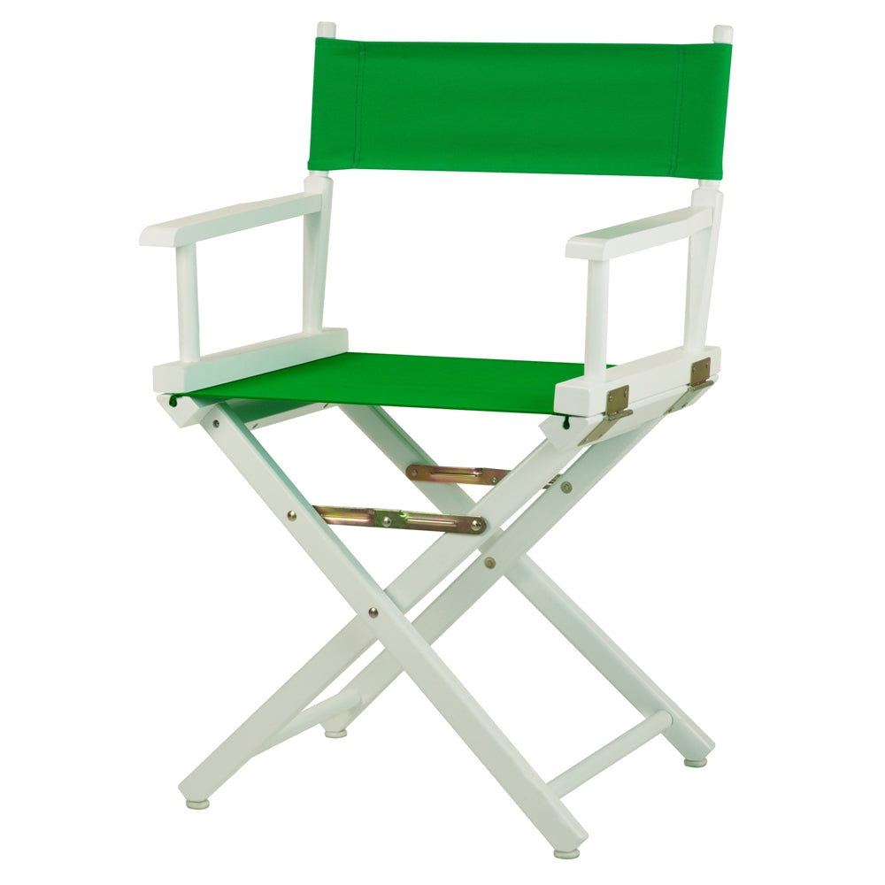 18" Director's Chair White Frame-Green Canvas