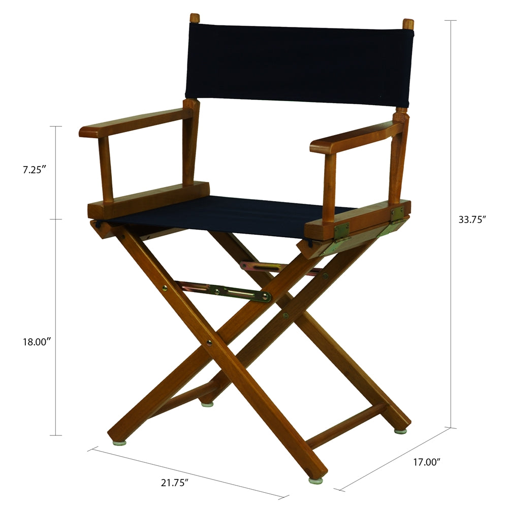 18" Director's Chair Honey Oak Frame-Navy Blue Canvas