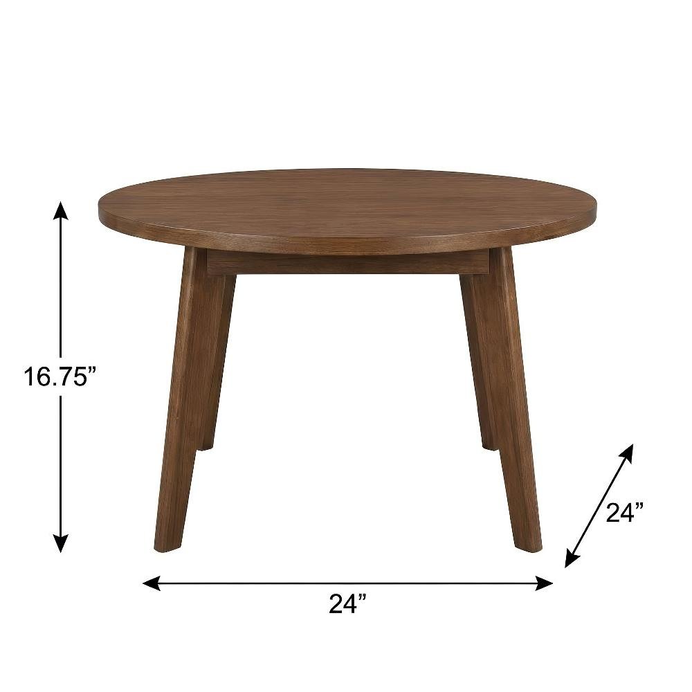 Round Coffee Table Sweet Oak with Solid American Gum Wood and Sturdy Base