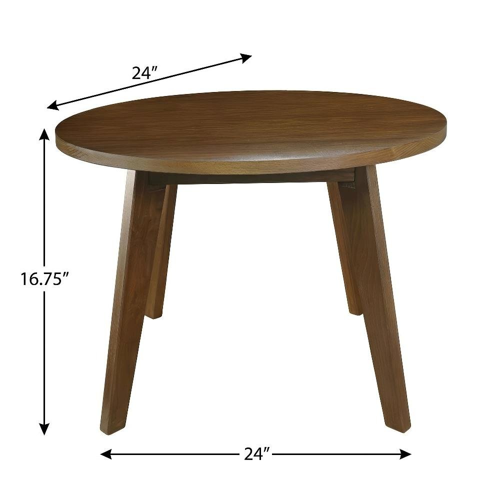 Walnut Round Coffee Table with Solid American Gum Top and Durable Base