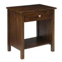 Warm Brown Nightstand with Usb Port and Solid Wood Construction