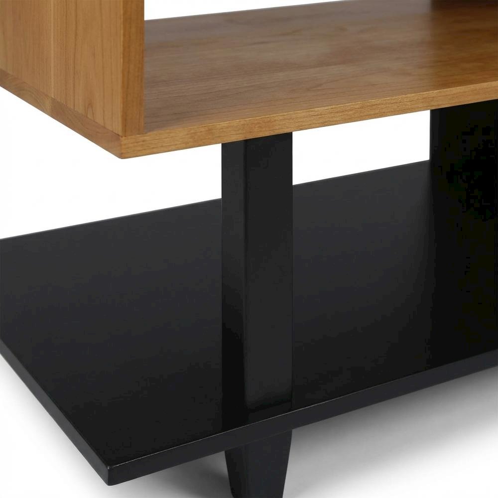 Two-Tone Cherry and Black TV Stand with Solid American Cherry Top and Pine Frame