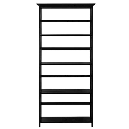 Simple Wooden Bookcase in Finish with Adjustable Shelves