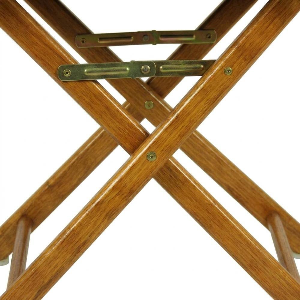 Black Director's Chair, Honey Oak Frame, 18-Inch Seat Folding
