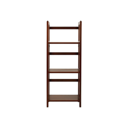 Wooden Bookcase with Open Shelves and Stable Construction for Living Room