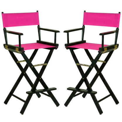 Magenta Director's Chair, Black Frame, 30-Inch Bar Height Folding
