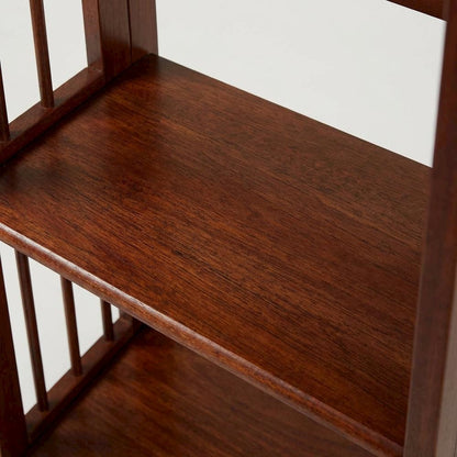 Wooden Bookcase with Open Shelves and Stable Construction for Living Room