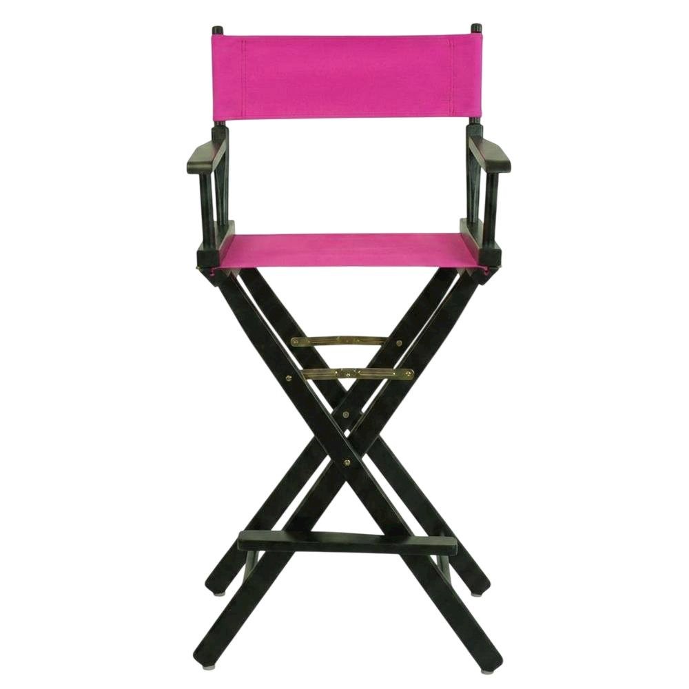 Magenta Director's Chair, Black Frame, 30-Inch Bar Height Folding