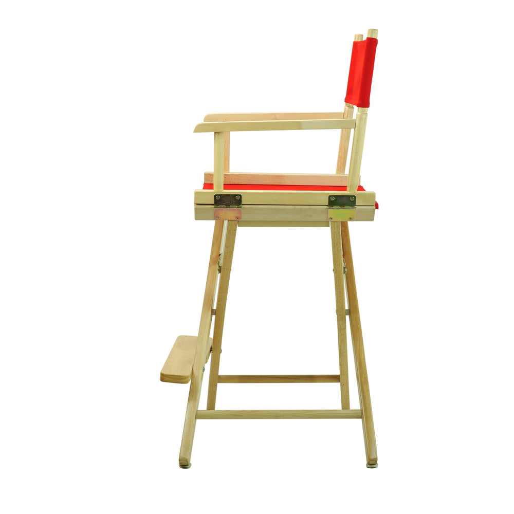 24" Director's Chair Natural Frame-Red Canvas