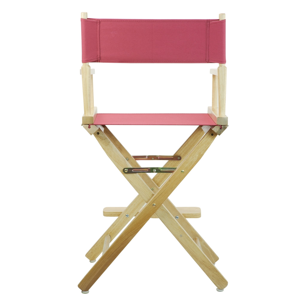 24" Director's Chair Natural Frame-Burgundy Canvas