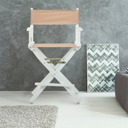 24" Director's Chair White Frame-Tan Canvas