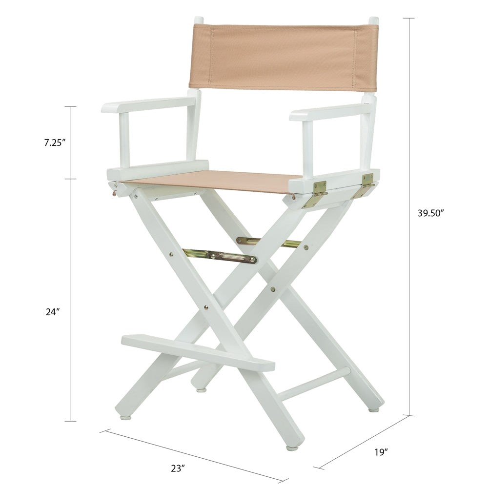 24" Director's Chair White Frame-Tan Canvas
