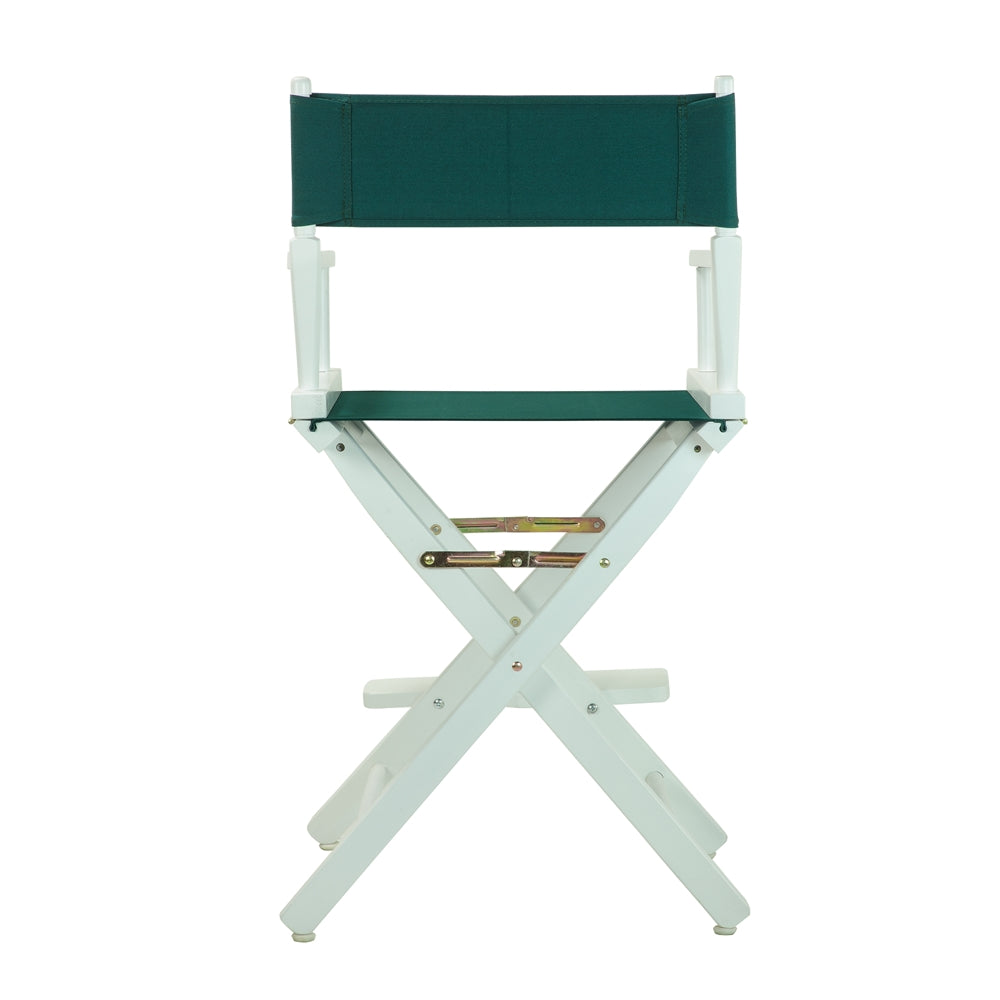 24" Director's Chair White Frame-Hunter Green Canvas
